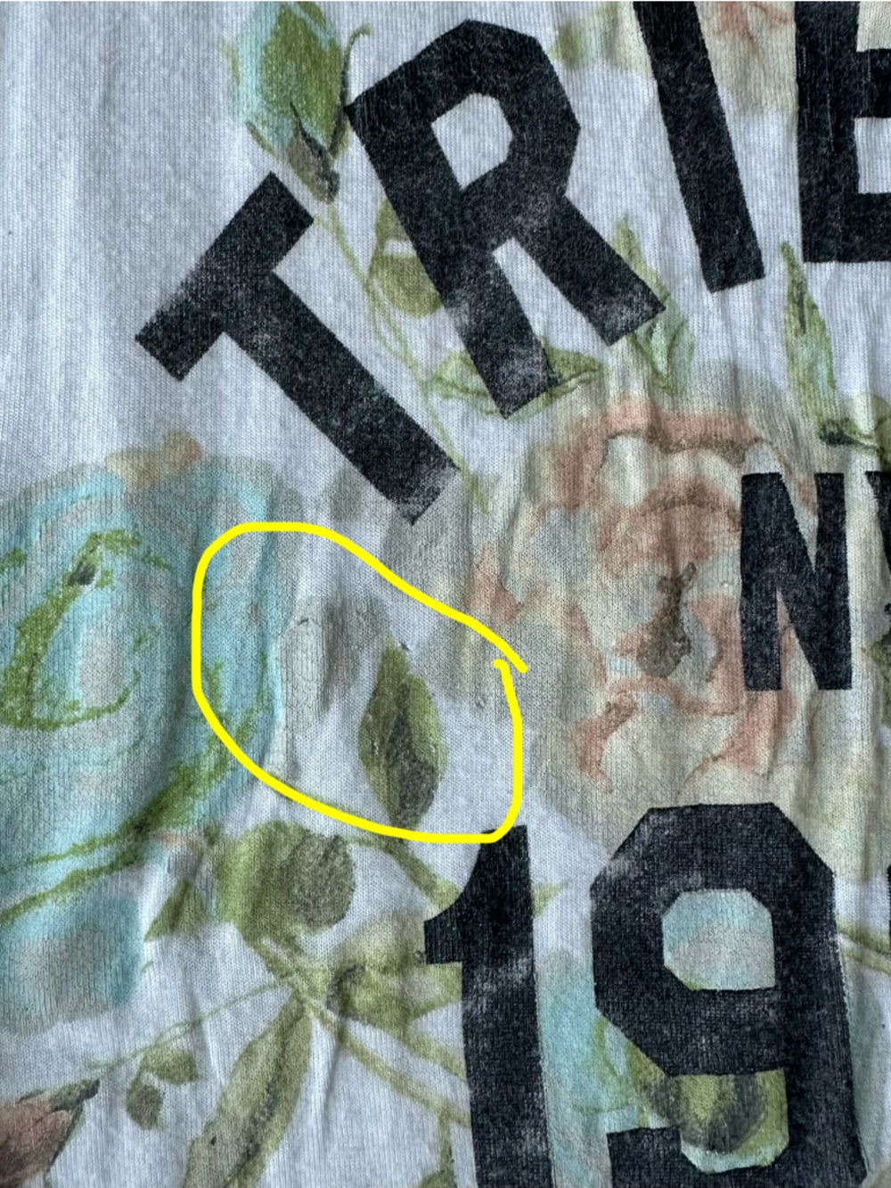 Y2K Ardene White 'Tribeca NYC 1982' Floral Graphic Scoop Neck Top - Picture 5 of 7